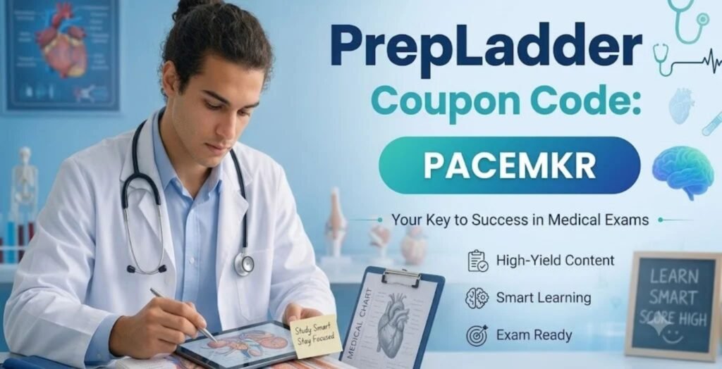 PrepLadder Coupon Code PACEMKR for Medical Exam Preparation Courses