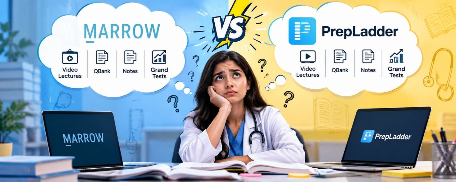 Marrow vs PrepLadder for NEET PG 2026,PrepLadder vs Marrow NEET PG comparison, Mrrow or PrepLadder: Which is better, Best NEET PG preparation platform 2026, Marrow vs PrepLadder QBank comparison, PrepLadder vs Marrow video lectures, Marrow vs PrepLadder notes and revision, PrepLadder vs Marrow for NEET PG aspirants